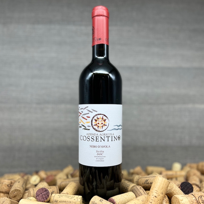 Nero d'Avola Cossentino, Weingut Cossentino, kräftiger Sizilianer, Rotwein Sizilien Bio Vegan, Wein zu Polenta