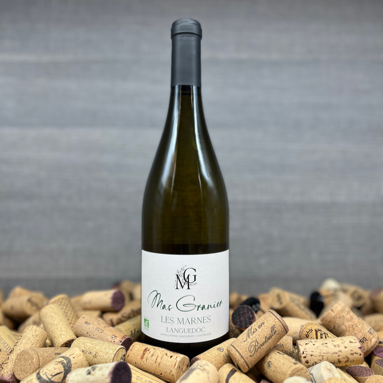 Les Marnes Mas Granier, Weisswein Languedoc Bio, kräftiger Weisswein, Viognier Grenache Roussanne Vermentino, Weisswein Barrique
