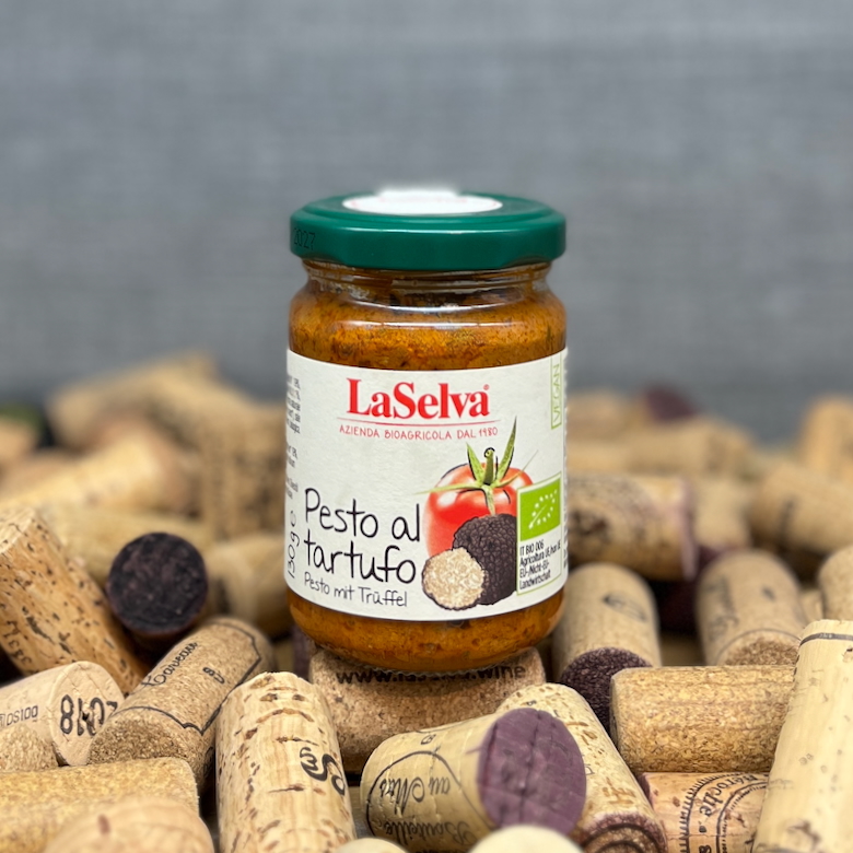 Pesto al Tartufo LaSelva, Bioagricola La Selva, Tartufo Trüffel Bio Vegan, Bio Feinkost Toskana Italien, Trüffel Aufstrich Brot Apéro