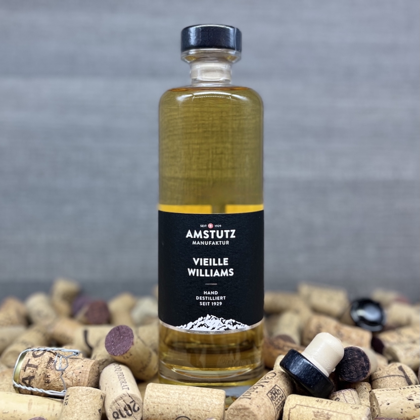 Vieille Williams Amstutz, Amstutz Manufaktur, Bester Williams Schnaps Schweiz, Brennerei des Jahres, süsslicher Williams