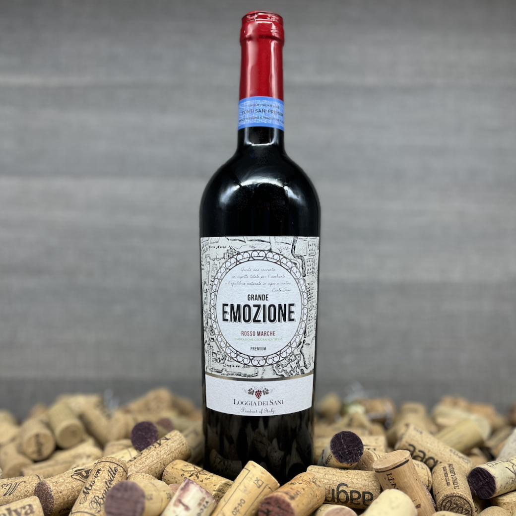 Grande Emozione, Loggia dei Sani, Marche Rosso, Wein zu mediterraner Küche, charmanter Rotwein Italien